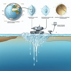 A Cartoon Illustration Of A Submarine Is Shown In A Blue Ocean