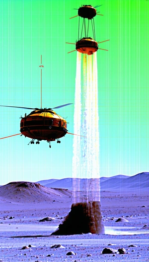 A Helicopter Flying In The Sky, With A Trail Of Smoke Coming From It