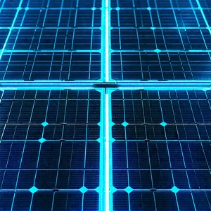 Solar Panel With Blue Light (glow:1.39) With Large Blue