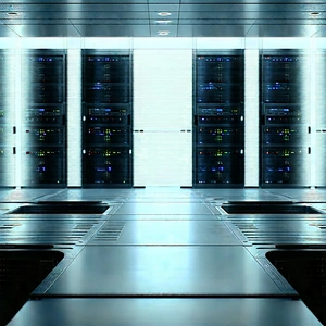 Futuristic Server Room With Image