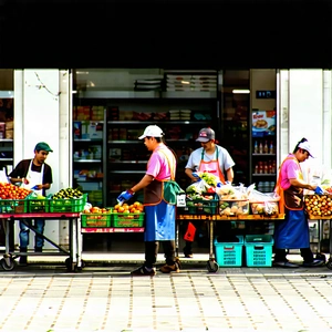 Urban Advertising Photography: Urban street with street vendors