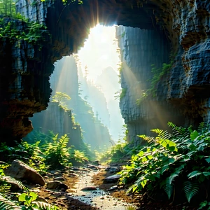 Nature Abstract Design: Natural arch in summer