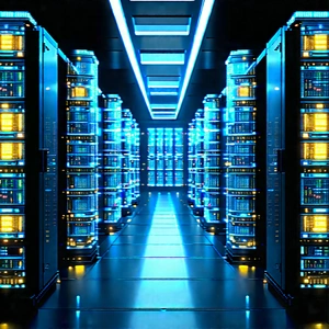 Futuristic Server Room With Image, There