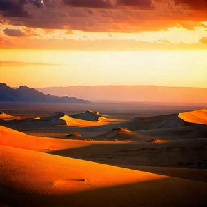Nature Tilt-shift Photography: Desert (landscape:1.13) During Sunset With Beautiful Desert