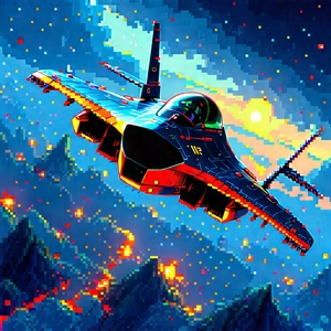Aerospace Technology In (design:1.35) Studio With Colorful, Pixelated