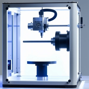 A Large, White Machine With A Blue Object Inside Of It