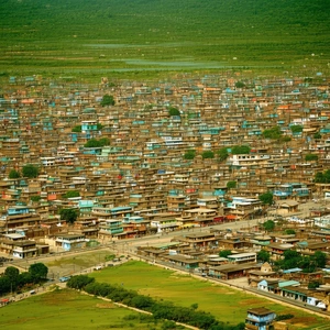 Urban Matte Painting: Aerial view of cultural district