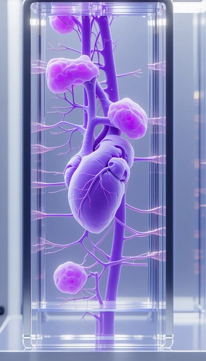 A Purple Heart With A Network Of Purple Veins