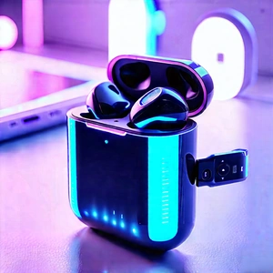 Wireless Earbuds With Holographic Display With Small Black