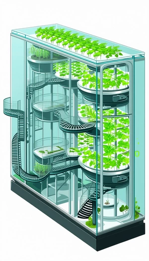 In The Image, There Is A Large, Multi-level Building With A Spiral Staircase Leading To The Top