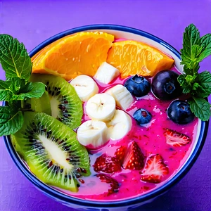 Lifestyle Product Photography: Smoothie Bowl Prepared With Fresh Ingredients With Bowl Filled