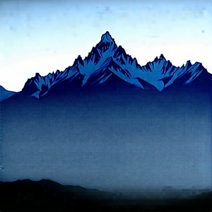 Nature Editorial Photography: (mountain:1.47) Range During Blue Hour With Beautiful Mountain