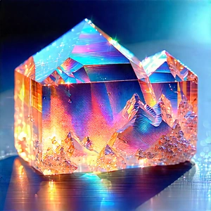 Abstract Pastel Drawing: Crystal Composition With Balance With Large, Colorful
