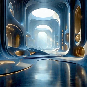 Futuristic Innovation Hub With Image, There