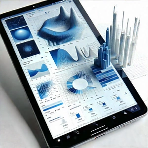 Tablet With Data Visualization With Tablet Computer