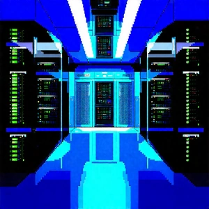 (futuristic:1.32) server room