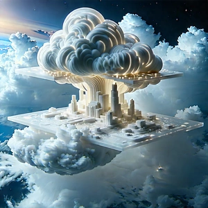 Cloud Computing Visualization With Large White