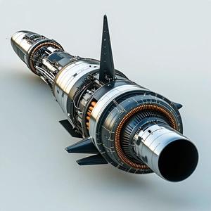 A Large Jet Engine Is Shown In A Close-up View
