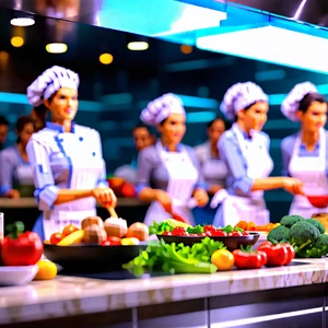 Lifestyle Voxel Art: Cooking Class With Like-minded Individuals With Image, Group