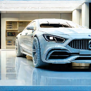 Automotive Technology In Research Center With White Sports