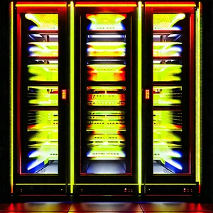 Server rack with neon accents