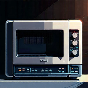 Innovative Smart Appliance (design:1.12) With White Microwave