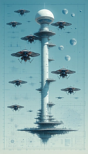 image, there large tower spiral