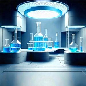 Futuristic Research Laboratory With Image, There