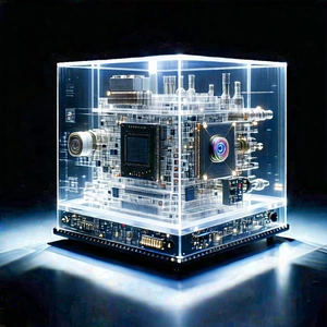 Quantum Computer With Laser Scanning With Large, Clear