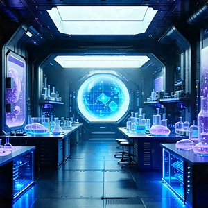 (futuristic:1.46) Research Laboratory With Futuristic Laboratory,