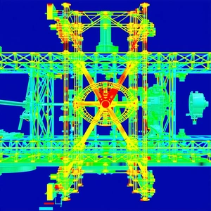 The Image Is A 3d Model Of A Large Machine, Possibly A Crane Or A Large Piece Of Machinery