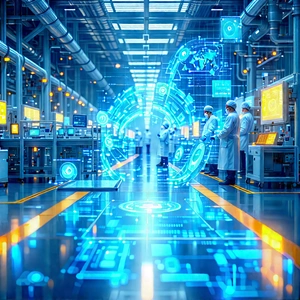Healthcare Technology In Manufacturing Facility With Image, There