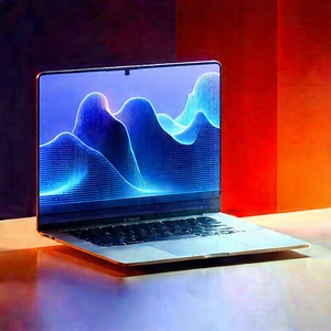 Laptop With Data Visualization With Laptop Computer