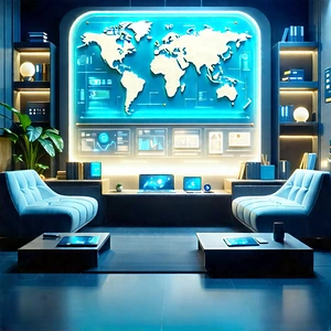 Futuristic Tech Startup Office With Room Large