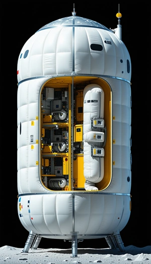 A White Space Shuttle Is Shown In A 3d Model, With Its Interior Visible