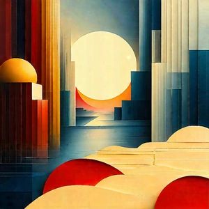 Abstract Art Deco Style: Expansion captured in abstract form