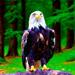 Nature Advertising Photography: Eagle In (forest:1.1) Environment With Bald Eagle