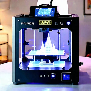 3d Printer With Holographic Projection With Printer Sitting