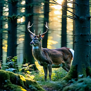 Nature Macro Photography: Deer in forest environment