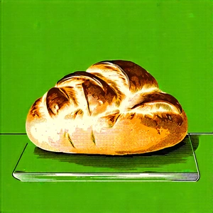 Lifestyle Woodcut Print: Artisanal Bread Prepared With Fresh Ingredients With Large Loaf