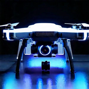 Drone With Glowing Screen With White Drone