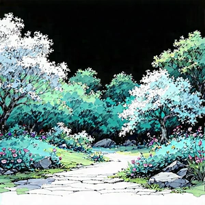 Lifestyle Ink Drawing: Spring gardening during spring