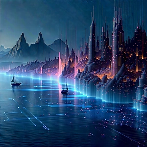 Machine Learning Visualization With Futuristic Cityscape