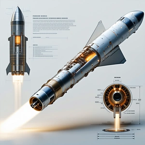 A Rocket Is Shown In A Diagram, With Its Various Components Labeled