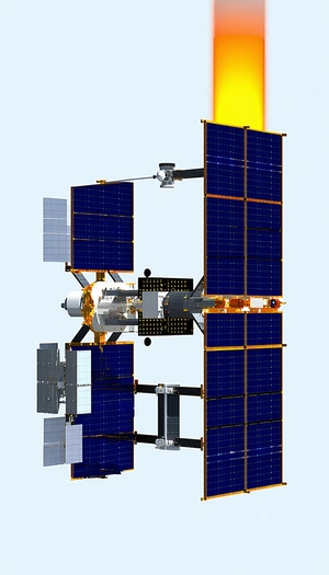 A Large Spacecraft With A Solar Panel On Its Side