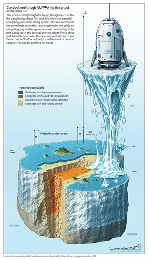 A Large Iceberg Is Shown In The Image, With A Small Spacecraft On Top Of It
