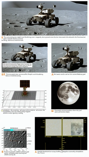 The Image Is A Collection Of Photographs And Diagrams Related To The Moon And Space Exploration