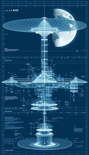 A Blueprint Of A Space Station Is Displayed, Showing The Various Components And Their Connections