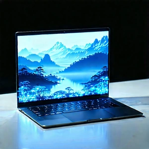 Laptop With Glowing Screen With Laptop Computer