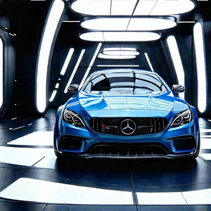 Automotive Technology In Research Center With Blue Sports